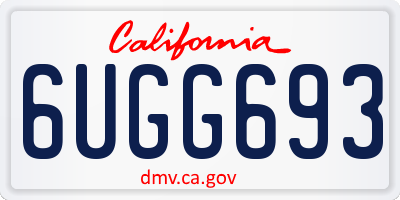 CA license plate 6UGG693