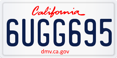 CA license plate 6UGG695