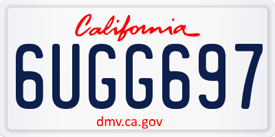 CA license plate 6UGG697