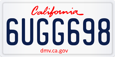 CA license plate 6UGG698
