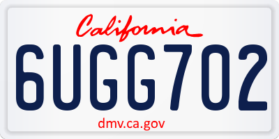 CA license plate 6UGG702