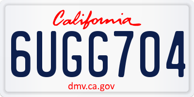 CA license plate 6UGG704
