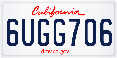 CA license plate 6UGG706