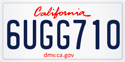 CA license plate 6UGG710