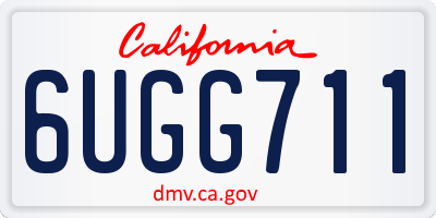 CA license plate 6UGG711
