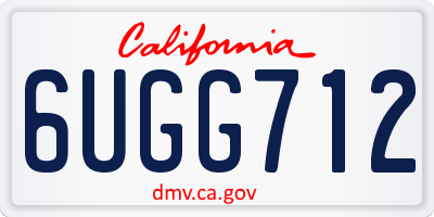 CA license plate 6UGG712