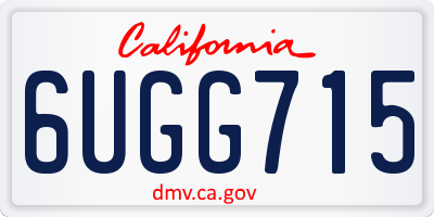 CA license plate 6UGG715
