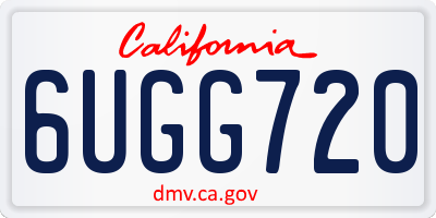 CA license plate 6UGG720