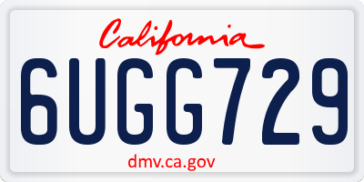 CA license plate 6UGG729