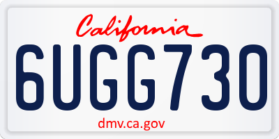 CA license plate 6UGG730