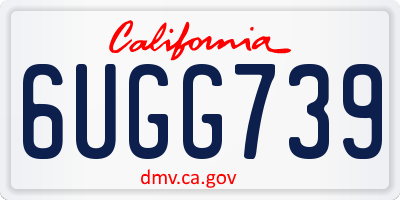 CA license plate 6UGG739