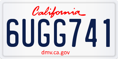 CA license plate 6UGG741