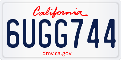 CA license plate 6UGG744