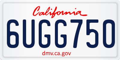CA license plate 6UGG750