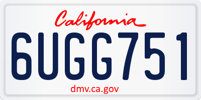 CA license plate 6UGG751