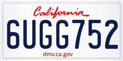 CA license plate 6UGG752