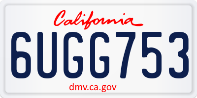 CA license plate 6UGG753