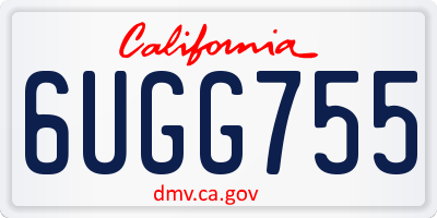 CA license plate 6UGG755
