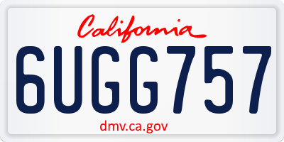 CA license plate 6UGG757