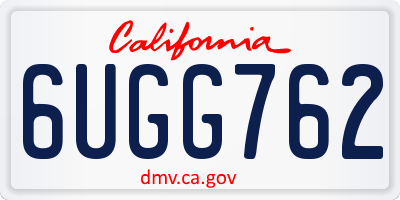 CA license plate 6UGG762