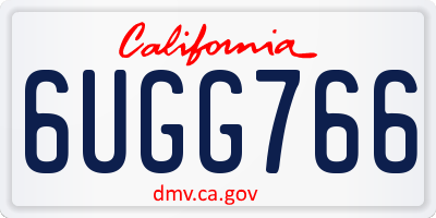 CA license plate 6UGG766