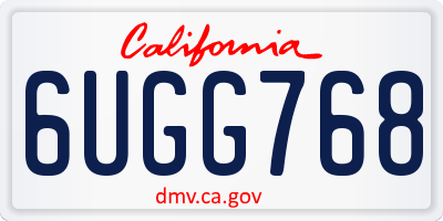CA license plate 6UGG768