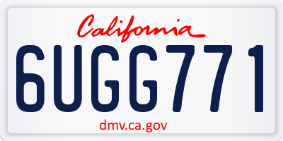 CA license plate 6UGG771