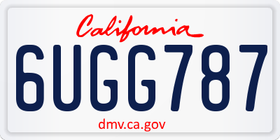 CA license plate 6UGG787