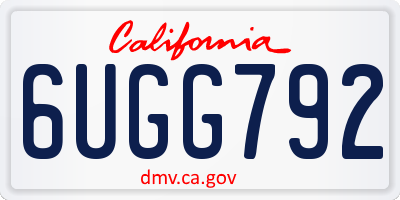 CA license plate 6UGG792
