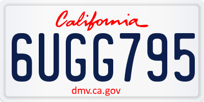 CA license plate 6UGG795