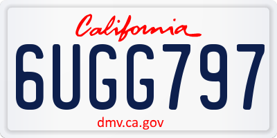CA license plate 6UGG797