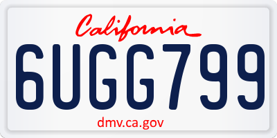 CA license plate 6UGG799