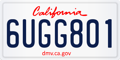 CA license plate 6UGG801