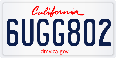 CA license plate 6UGG802