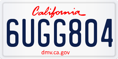 CA license plate 6UGG804