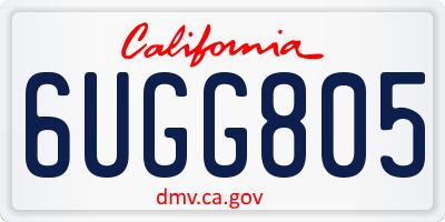 CA license plate 6UGG805