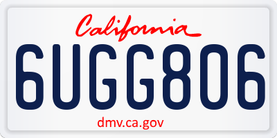 CA license plate 6UGG806