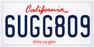 CA license plate 6UGG809