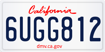 CA license plate 6UGG812