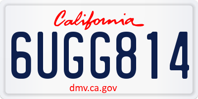 CA license plate 6UGG814