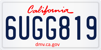 CA license plate 6UGG819