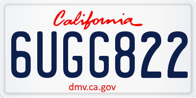 CA license plate 6UGG822