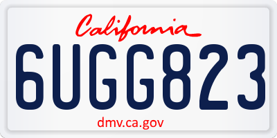 CA license plate 6UGG823