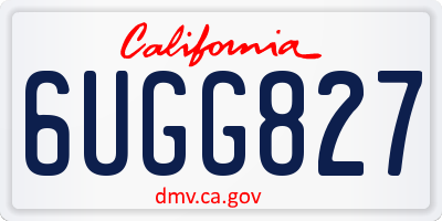 CA license plate 6UGG827