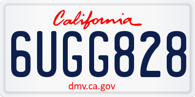 CA license plate 6UGG828