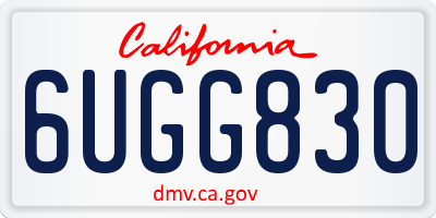 CA license plate 6UGG830