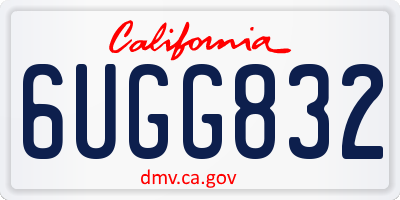CA license plate 6UGG832