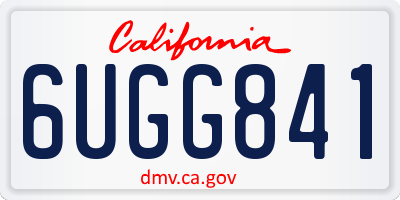 CA license plate 6UGG841