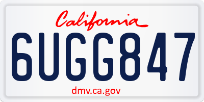 CA license plate 6UGG847