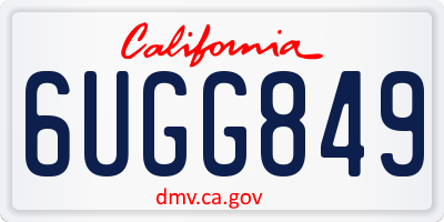 CA license plate 6UGG849